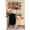 image:imageScarlet Darkness Tiered Maxi Skirts for Women 2026 Summer Beach Flowy Renaissance Long Skirt with PocketsBlack