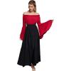 image:imageScarlet Darkness Tiered Maxi Skirts for Women 2026 Summer Beach Flowy Renaissance Long Skirt with PocketsBlack