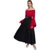 image:imageScarlet Darkness Tiered Maxi Skirts for Women 2026 Summer Beach Flowy Renaissance Long Skirt with PocketsBlack