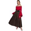 image:imageScarlet Darkness Tiered Maxi Skirts for Women 2026 Summer Beach Flowy Renaissance Long Skirt with PocketsCoffee