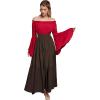 image:imageScarlet Darkness Tiered Maxi Skirts for Women 2026 Summer Beach Flowy Renaissance Long Skirt with PocketsCoffee