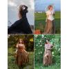 image:imageScarlet Darkness Tiered Maxi Skirts for Women 2026 Summer Beach Flowy Renaissance Long Skirt with PocketsIvory