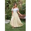 image:imageScarlet Darkness Tiered Maxi Skirts for Women 2026 Summer Beach Flowy Renaissance Long Skirt with PocketsIvory