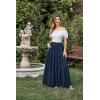 image:imageScarlet Darkness Tiered Maxi Skirts for Women 2026 Summer Beach Flowy Renaissance Long Skirt with PocketsNavy