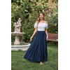 image:imageScarlet Darkness Tiered Maxi Skirts for Women 2026 Summer Beach Flowy Renaissance Long Skirt with PocketsNavy