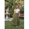 image:imageScarlet Darkness Tiered Maxi Skirts for Women 2026 Summer Beach Flowy Renaissance Long Skirt with PocketsOlive Green