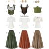 image:imageScarlet Darkness Tiered Maxi Skirts for Women 2026 Summer Beach Flowy Renaissance Long Skirt with PocketsTangerine