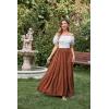 image:imageScarlet Darkness Tiered Maxi Skirts for Women 2026 Summer Beach Flowy Renaissance Long Skirt with PocketsTangerine