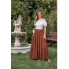 image:imageScarlet Darkness Tiered Maxi Skirts for Women 2026 Summer Beach Flowy Renaissance Long Skirt with PocketsTangerine