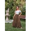 image:imageScarlet Darkness Tiered Maxi Skirts for Women 2026 Summer Beach Flowy Renaissance Long Skirt with PocketsWalnut