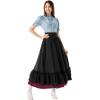 image:imageScarlet Darkness Victorian Maxi Skirt for Women Renaissance Long DoubleLayer Ruffle SkirtBlack and Red