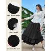 image:imageScarlet Darkness Victorian Maxi Skirt for Women Renaissance Long DoubleLayer Ruffle SkirtBlack and Red
