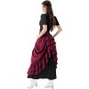 image:imageScarlet Darkness Victorian Maxi Skirt for Women Renaissance Long DoubleLayer Ruffle SkirtWine