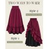 image:imageScarlet Darkness Victorian Maxi Skirt for Women Renaissance Long DoubleLayer Ruffle SkirtWine