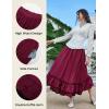 image:imageScarlet Darkness Victorian Maxi Skirt for Women Renaissance Long DoubleLayer Ruffle SkirtWine