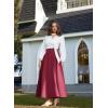 image:imageScarlet Darkness Victorian Skirts for Women Renaissance High Waisted Long Skirt with PocketsRed