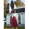 image:imageScarlet Darkness Victorian Skirts for Women Renaissance High Waisted Long Skirt with PocketsRed
