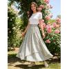 image:imageScarlet Darkness Women Floral Print Boho Skirt Elastic High Waist Long Maxi Skirts with PocketsApricot Floral