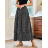 image:imageScarlet Darkness Women Floral Print Boho Skirt Elastic High Waist Long Maxi Skirts with PocketsBlack Floral