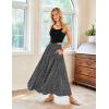 image:imageScarlet Darkness Women Floral Print Boho Skirt Elastic High Waist Long Maxi Skirts with PocketsBlack Floral