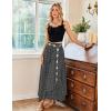 image:imageScarlet Darkness Women Floral Print Boho Skirt Elastic High Waist Long Maxi Skirts with PocketsBlack Floral