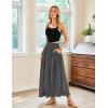 image:imageScarlet Darkness Women Floral Print Boho Skirt Elastic High Waist Long Maxi Skirts with PocketsBlack Floral