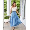 image:imageScarlet Darkness Women Floral Print Boho Skirt Elastic High Waist Long Maxi Skirts with PocketsBlue Floral
