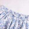 image:imageScarlet Darkness Women Floral Print Boho Skirt Elastic High Waist Long Maxi Skirts with PocketsWhite Blue Floral