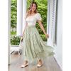 image:imageScarlet Darkness Women Floral Print Boho Skirt Elastic High Waist Long Maxi Skirts with PocketsYellow Floral