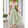 image:imageScarlet Darkness Women Floral Print Boho Skirt Elastic High Waist Long Maxi Skirts with PocketsYellow Floral