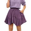 image:imageScarlet Darkness Women Flowy Mini Skirt with Shorts Renaissance Skirts Boho High Waist Skorts with PocketsPurple