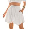 image:imageScarlet Darkness Women Flowy Mini Skirt with Shorts Renaissance Skirts Boho High Waist Skorts with PocketsWhite