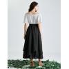 image:imageScarlet Darkness Women Renaissance Long Skirt A Line Layered Flowy Maxi SkirtsBlack