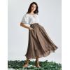 image:imageScarlet Darkness Women Renaissance Long Skirt A Line Layered Flowy Maxi SkirtsLight Brown