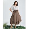 image:imageScarlet Darkness Women Renaissance Long Skirt A Line Layered Flowy Maxi SkirtsLight Brown
