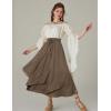 image:imageScarlet Darkness Women Renaissance Long Skirt A Line Layered Flowy Maxi SkirtsLight Brown