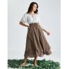 image:imageScarlet Darkness Women Renaissance Long Skirt A Line Layered Flowy Maxi SkirtsLight Brown