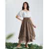 image:imageScarlet Darkness Women Renaissance Long Skirt A Line Layered Flowy Maxi SkirtsLight Brown