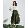 image:imageScarlet Darkness Women Renaissance Long Skirt A Line Layered Flowy Maxi SkirtsOlive Green
