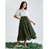 image:imageScarlet Darkness Women Renaissance Long Skirt A Line Layered Flowy Maxi SkirtsOlive Green