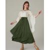 image:imageScarlet Darkness Women Renaissance Long Skirt A Line Layered Flowy Maxi SkirtsOlive Green