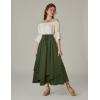 image:imageScarlet Darkness Women Renaissance Long Skirt A Line Layered Flowy Maxi SkirtsOlive Green