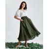 image:imageScarlet Darkness Women Renaissance Long Skirt A Line Layered Flowy Maxi SkirtsOlive Green
