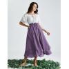 image:imageScarlet Darkness Women Renaissance Long Skirt A Line Layered Flowy Maxi SkirtsPurple