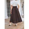 image:imageScarlet Darkness Women Renaissance Maxi Skirt Flowy Long Skirts Victorian High Waisted SkirtDark Brown