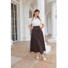 image:imageScarlet Darkness Women Renaissance Maxi Skirt Flowy Long Skirts Victorian High Waisted SkirtDark Brown