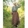 image:imageScarlet Darkness Women Renaissance Maxi Skirt Flowy Long Skirts Victorian High Waisted SkirtDeep Brown