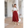 image:imageScarlet Darkness Women Renaissance Maxi Skirt Flowy Long Skirts Victorian High Waisted SkirtDeep Red
