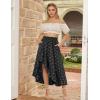 image:imageScarlet Darkness Womens Floral Maxi Skirts High Waist Summer Boho Flowy Ruffle Long Skirt with PocketsBlack Whisper