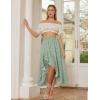 image:imageScarlet Darkness Womens Floral Maxi Skirts High Waist Summer Boho Flowy Ruffle Long Skirt with PocketsGreen Serenity